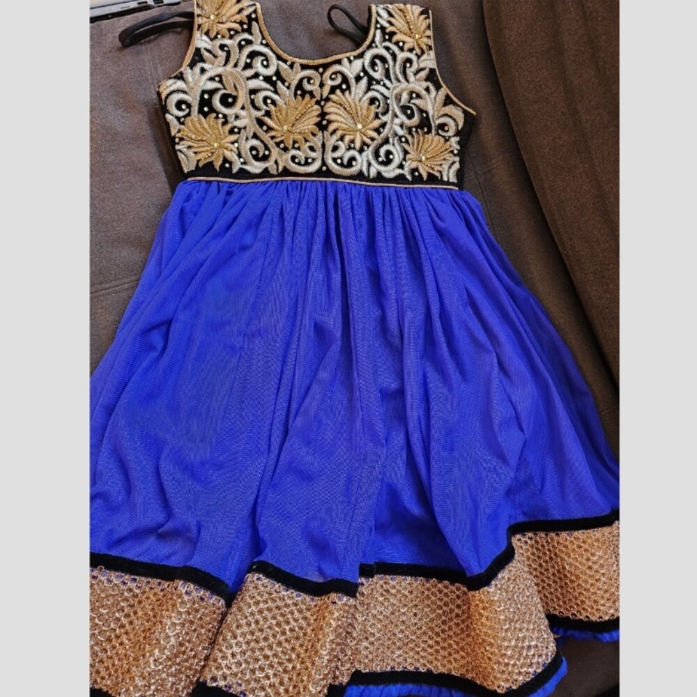 Gorgeous Black and Royal Blue Anarkali For Girls Size 22 Indian outfit